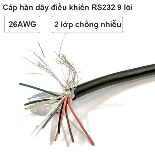 Cáp hàn dây tín hiệu điều khiển RS232 DB9 lõi đồng mạ thiếc 26AWG - Phụ Kiện Điện Tử Việt Nam Cáp hàn dây tín hiệu điều khiển RS232 DB9 lõi đồng mạ thiếc 26AWG - Phụ Kiện Điện Tử Việt Nam