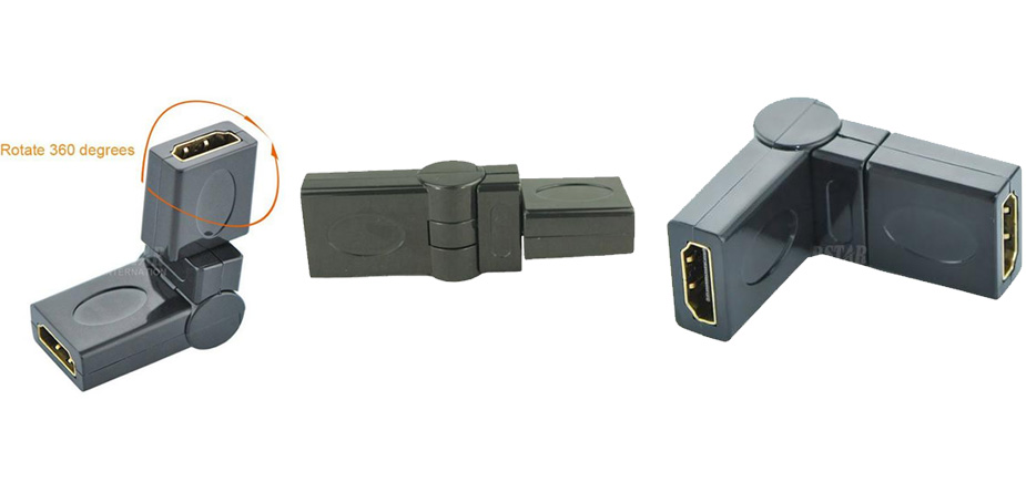 Đầu nối cáp HDMI 2 đầu âm - 2 đầu dương trục xoay 180 độ và 360 độ - Phụ Kiện Điện Tử Việt Nam