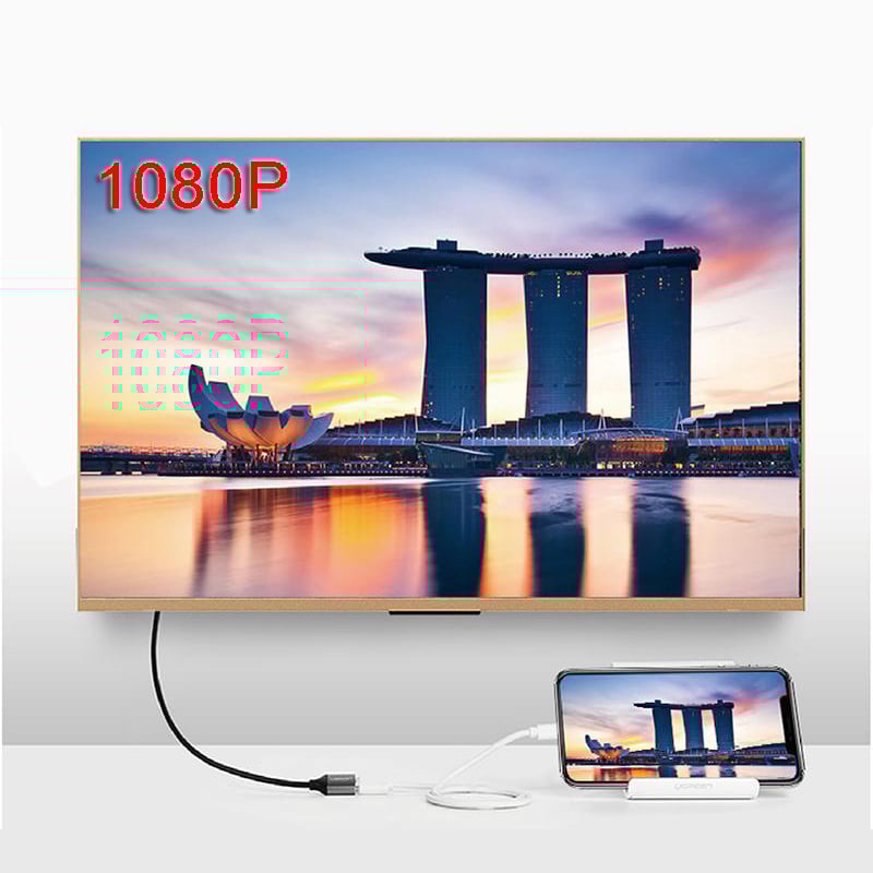 cap chuyen usb, micro usb, usb type-c ligntning ra hdmi ugreen 1,5 met 50291