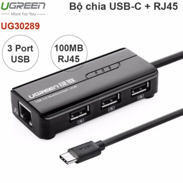 Bộ chia HUB USB 3.1 Type C 3 Port with Ethernet 10/100 Mbps Ugreen 30289 - Phụ Kiện Điện Tử Việt Nam