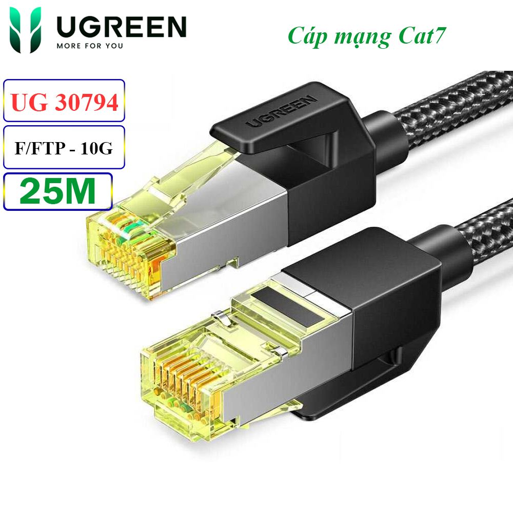Cáp mạng F/FTP Cat7 Ugreen tốc độ 10Gbps NW150 30794 - Phụ Kiện Điện Tử Việt Nam Cáp mạng F/FTP Cat7 Ugreen tốc độ 10Gbps NW150 30794 - Phụ Kiện Điện Tử Việt Nam