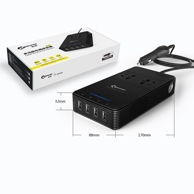 Bộ tẩu sạc chuyển nguồn 12V sang 220V 2 ổ điện, 4 cổng USB DC5V-2.4A QC3.0 Xpower Nano O2 Series T1 - Phụ Kiện Điện Tử Việt Nam tau chuyen nguon 12v sang 220v de tren xe hoi