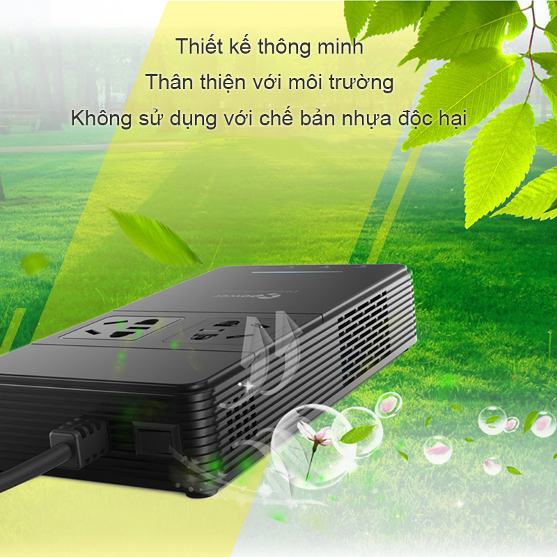 Bộ tẩu sạc chuyển nguồn 12V sang 220V 2 ổ điện, 4 cổng USB DC5V-2.4A QC3.0 Xpower Nano O2 Series T1 - Phụ Kiện Điện Tử Việt Nam tau chuyen nguon 12v sang 220v de tren xe hoi