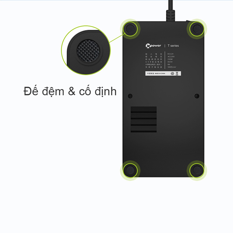 Bộ tẩu sạc chuyển nguồn 12V sang 220V 1 ổ điện, 4 cổng USB DC5V-2.4A/1.5A Xpower Nano O2 Series T1a - Phụ Kiện Điện Tử Việt Nam bo chuyen doi nguon 12v tren xe hơi sang ac220v-150w va 4 cong usb 5v-2.4a/1.5A