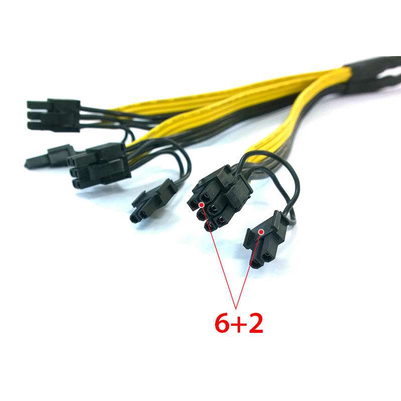 Cáp chia nguồn Molex 6PIN ra 3 8PIN 6+2 30Cm 16/18AWG - Phụ Kiện Điện Tử Việt Nam cap chia nguon 6 pin ra 3 8pin 6+2