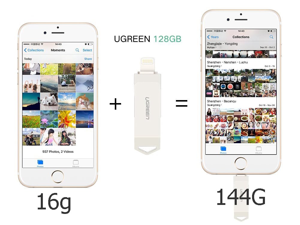 USB lưu trữ dữ liệu cho iPhone iPad iPod 64GB Ugreen 30617 - USB lightning 64G - Phụ Kiện Điện Tử Việt Nam usb luu tru ben ngoai cho ipad iphone chinh hang ugreen