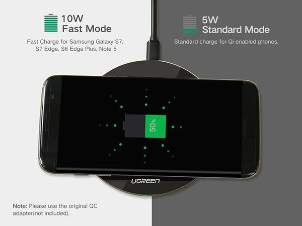 Sạc không dây Quick Charge 2.0 cho điện thoại SamSung Note 5 S6 S7 Ugreen 30570 - Phụ Kiện Điện Tử Việt Nam Sạc không dây Quick Charge 2.0 cho điện thoại SamSung Note 5 S6 S7 Ugreen 30570 - Phụ Kiện Điện Tử Việt Nam