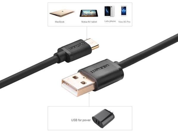 Cáp USB-C 2.0 sạc và dữ liệu Điện thoại Smartphone TAB cổng 1M Ugreen 30159 - Phụ Kiện Điện Tử Việt Nam Cáp USB-C 2.0 sạc và dữ liệu Điện thoại Smartphone TAB cổng 1M Ugreen 30159 - Phụ Kiện Điện Tử Việt Nam