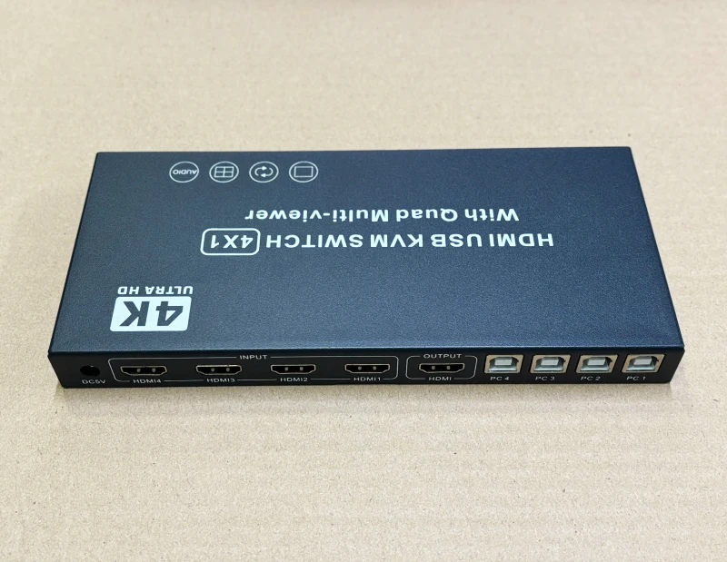 Bộ gộp 4 thiết bị HDMI chung 1 màn hình KVM Quad Multi Viewer 4 vào 1 ra với nhiều chế độ hiển thị khác nhau - Phụ Kiện Điện Tử Việt Nam Bộ gộp HDMI 4x1 Quad Multi-viewer 14401-KVM 2
