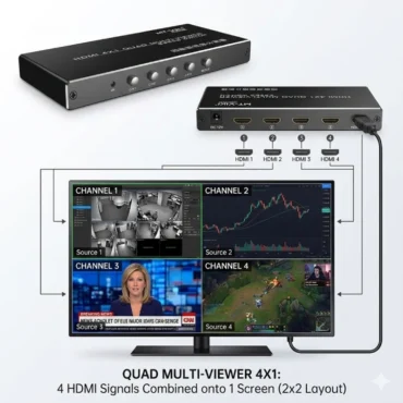 Home Full Width - Phụ Kiện Điện Tử Việt Nam Bộ gộp HDMI Quad Multiviewer 4x1 MT-SW041-B 4