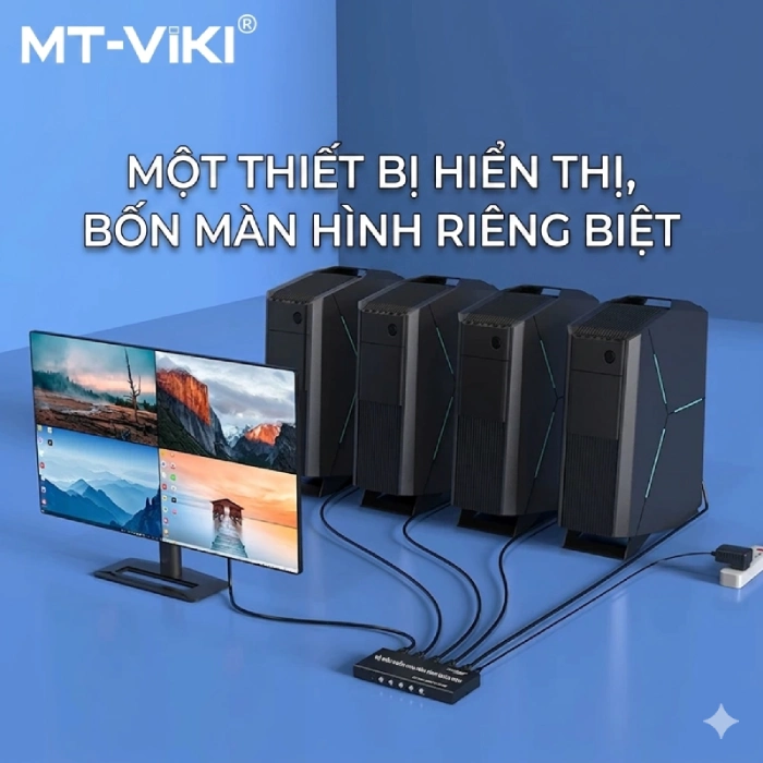Bộ gộp 4 HDMI ra 1 màn hình Full HD 1080P - HDMI Switch 4X1 Quad Multi Viewer MT-VIKI MT-SW041-B - Phụ Kiện Điện Tử Việt Nam Bộ gộp HDMI Quad Multiviewer 4x1 MT-SW041-B