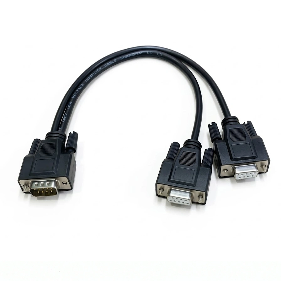 Cáp chia RS232 đực ra 2 đầu RS232 cái dây dài 2x0.3M - Phụ Kiện Điện Tử Việt Nam Cáp chia DB9 1 ra 2 0.3m 0