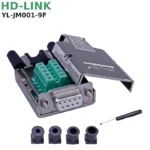 Đầu giắc bắt vít DB9 đồng + Vỏ ốp kim loại HD-LINK - DB9 Female