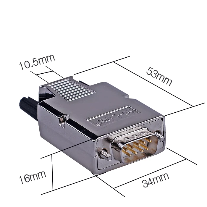 Đầu giắc bắt vít DB9 đồng + Vỏ ốp kim loại HD-LINK - Phụ Kiện Điện Tử Việt Nam Đầu Giắc COM DB9 Đực Cái Không Hàn Bắt Vít Vỏ Ốp Kim Loại, Chân Đồng HD-Link YL-JM001-9M-1