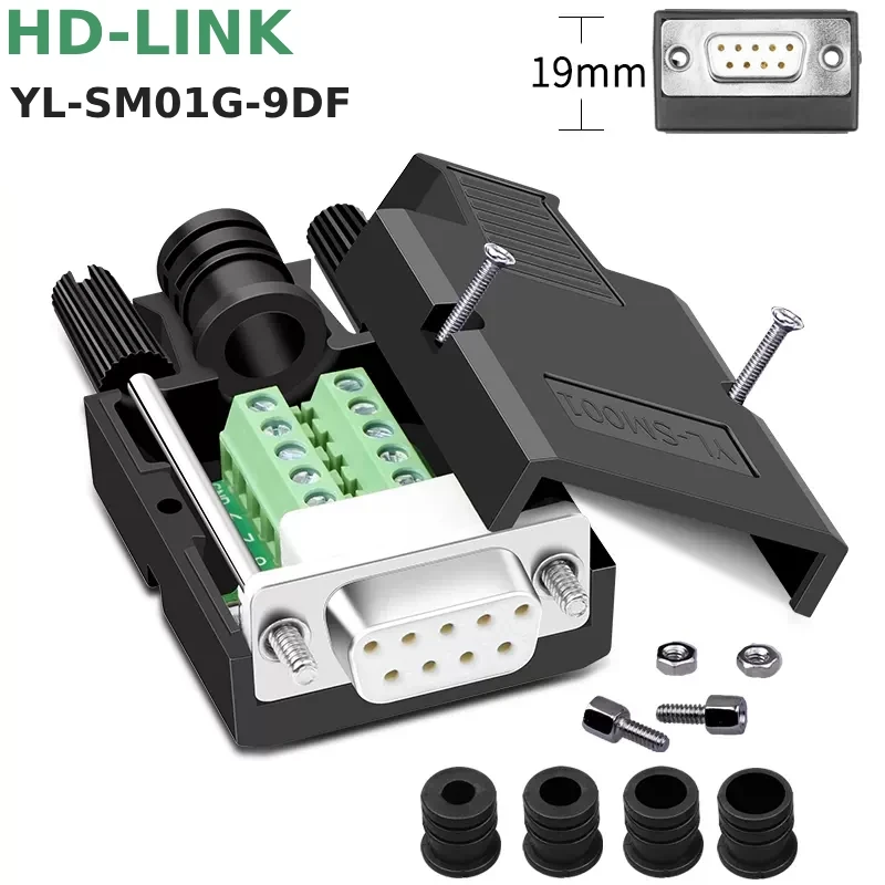 Đầu giắc COM DB9 bắt vít HD-Link YL-SM01G-DF