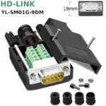 Đầu bắt vít DB9 RS232 Male - Female + Vỏ ốp HD-LINK YL-SM01G-9DM/F - Đầu đực+ chân đồng