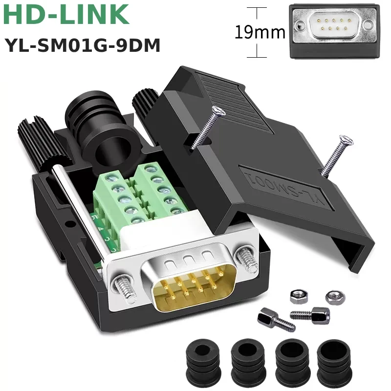 Đầu giắc COM DB9 bắt vít HD-Link YL-SM01G-DM