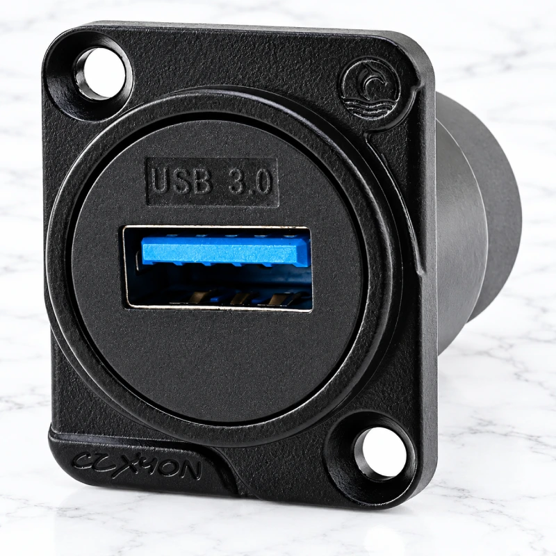 Đầu giắc USB 3.0 lắp mặt bích- thẳng