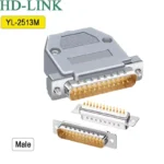 Đầu hàn Com LPT DB25 chân đồng vỏ ốp nhựa cứng HD-Link YL-2513 - Đầu đực