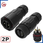 Đầu khớp nối dây điện kiểu đực cái chống nước IP68 chính hãng ZSJ M16-MF - 2 chân