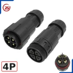 Đầu nối dây điện chống nước chuẩn IP68 chính hãng ZSJ M19-MF chân bắt vít - 4 chân