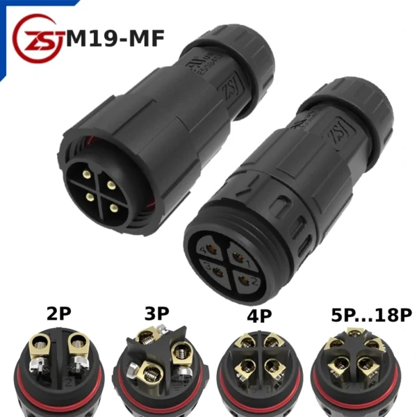 Đầu nối điện chống nước IP68 ZSJ-M19-MF
