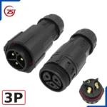 Đầu khớp nối dây điện, dây điều khiển chống nước IP68 ZSJ-M19-MFS chân hàn - 3 chân