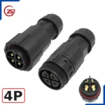 Đầu khớp nối dây điện, dây điều khiển chống nước IP68 ZSJ-M19-MFS chân hàn - 4 chân