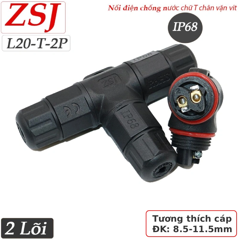 Đầu nối điện chống nước chữ T ZSJ-L20-T-2P (1)