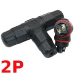 Đầu nối điện chống nước 3 ngả chữ T IP68 chính hãng ZSJ L20-T 2,3,4 pin - 2 pin : L20-T-2P