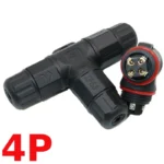 Đầu nối điện chống nước 3 ngả chữ T IP68 chính hãng ZSJ L20-T 2,3,4 pin - 4 Pin - L20-T-4P