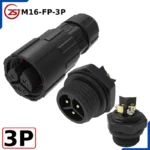 Đầu nối dây điện chống nước lắp bảng điều khiển chuẩn IP68 chính hãng ZSJ M16-FP - 3 chân bắt vít