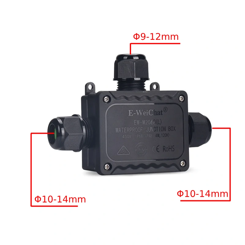 Hộp nối chia điện chống nước IP68 chữ T hãng E-Weichat EW-2068L-T - Phụ Kiện Điện Tử Việt Nam Hộp nối điện chống nước IP68 E-Weichat EW-M2068L-T 5