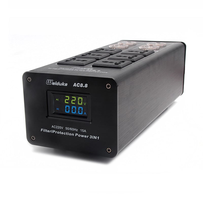 Ổ cắm lọc nguồn điện cho thiết âm thanh Hi-End Weiduka AC8.8 LED hiển thị Volt và Ampe - Phụ Kiện Điện Tử Việt Nam o cam loc sac nguon dien am thanh ac8.6