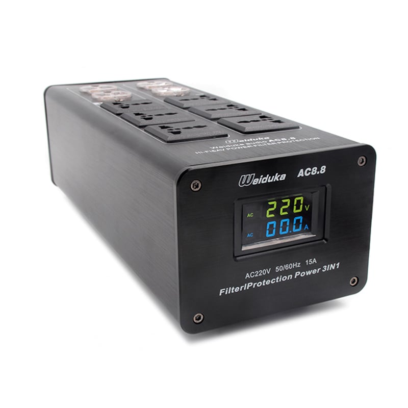 Ổ cắm lọc nguồn điện cho thiết âm thanh Hi-End Weiduka AC8.8 LED hiển thị Volt và Ampe - Phụ Kiện Điện Tử Việt Nam o cam loc sac nguon dien am thanh ac8.6