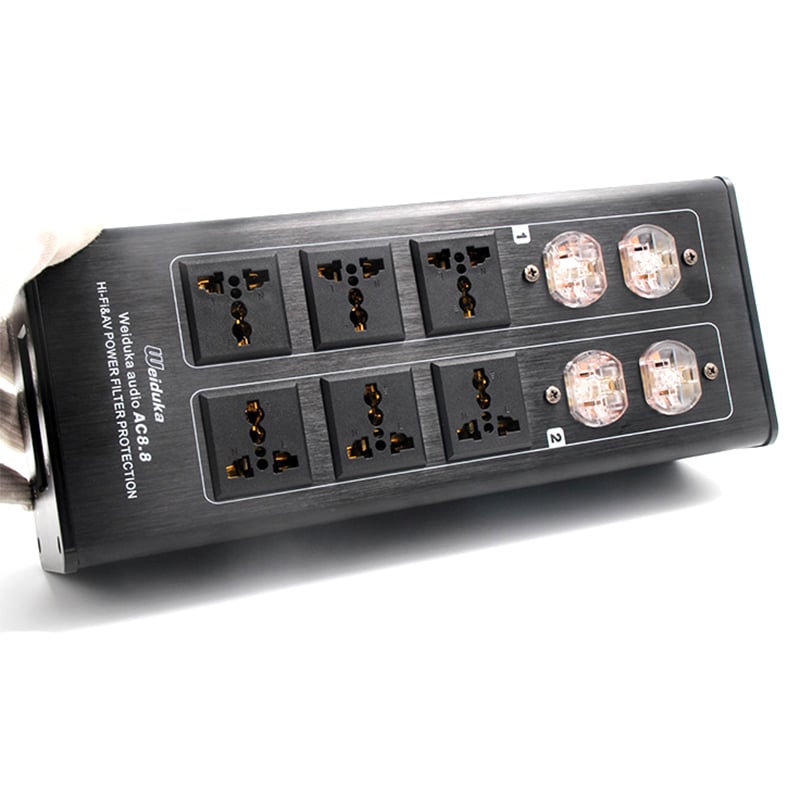 Ổ cắm lọc nguồn điện cho thiết âm thanh Hi-End Weiduka AC8.8 LED hiển thị Volt và Ampe - Phụ Kiện Điện Tử Việt Nam o cam loc sac nguon dien am thanh ac8.6