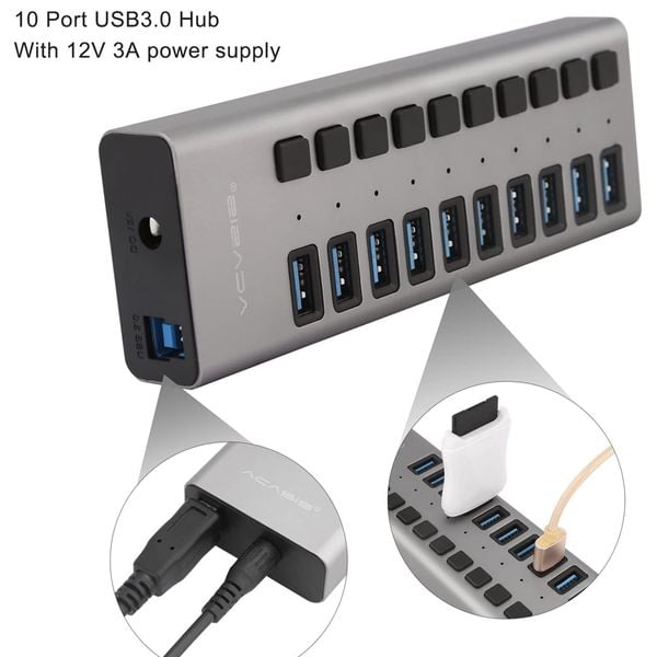 hub chia10 congusb 3.0 acasis hs-610mg