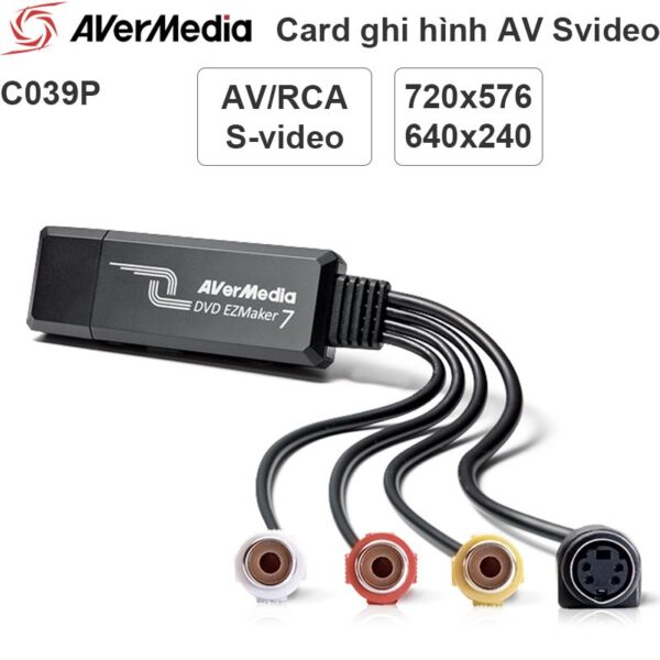 Card nội soi siêu âm Y tế Video, S-Video Đài Loan AverMedia DVD EZMaker 7- C039 - USB sang AV S video