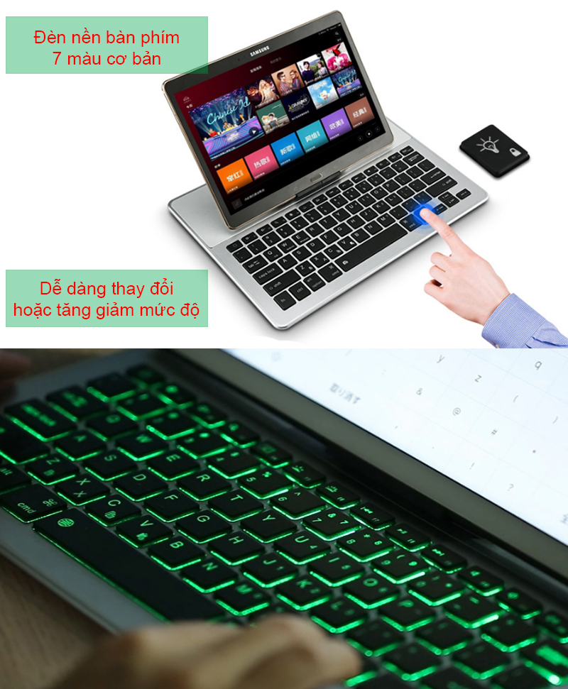 Bàn phím bluetooth rời có đèn LED cho Smartphone Tablet 4 đến 15'' kèm túi da đựng BOW BL-2088 - Phụ Kiện Điện Tử Việt Nam ban phim bluetooth cho may tinh bang 7 den 14 inches