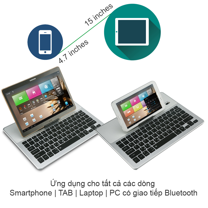 Bàn phím bluetooth rời có đèn LED cho Smartphone Tablet 4 đến 15'' kèm túi da đựng BOW BL-2088 - Phụ Kiện Điện Tử Việt Nam ban phim bluetooth cho may tinh bang 7 den 14 inches