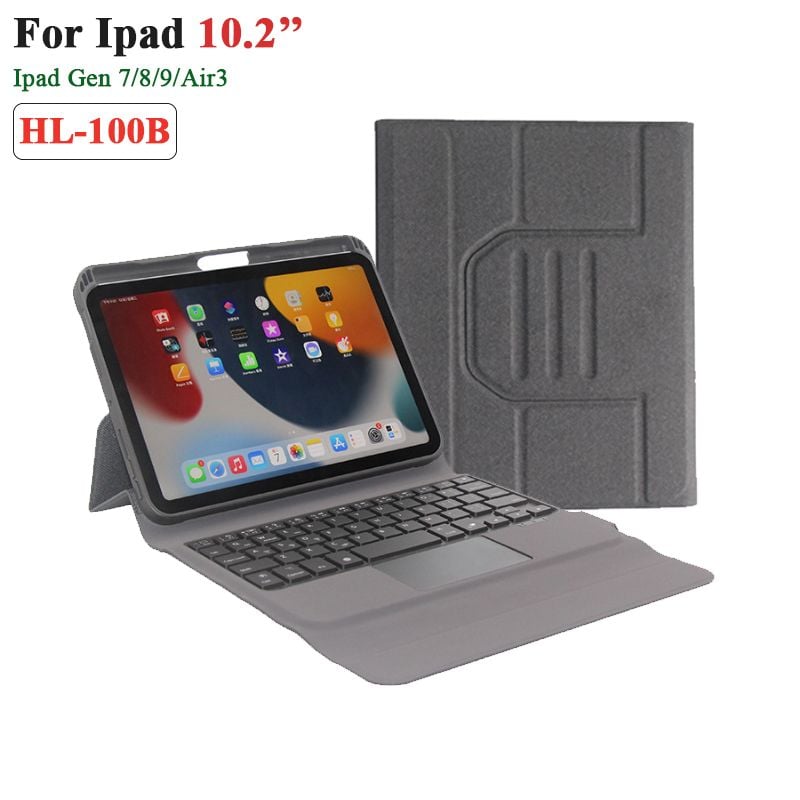 Bàn phím bluetooth kèm bao da cho Ipad Gen7/8/9 Air3 Ipad 10.2, 10.5 HL-100B