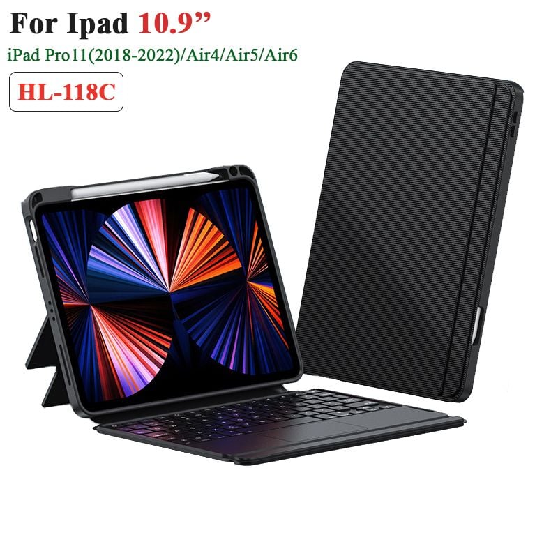 Bàn phím bluetooth kèm bao da cho iPad Pro11(2018-2022) Air4 Air5 Air6 10.9 HL-118C - Phụ Kiện Điện Tử Việt Nam Bàn phím bluetooth kèm bao da cho  iPad Pro11(2018-2022) Air4 Air5 Air6 10.9 HL-118C