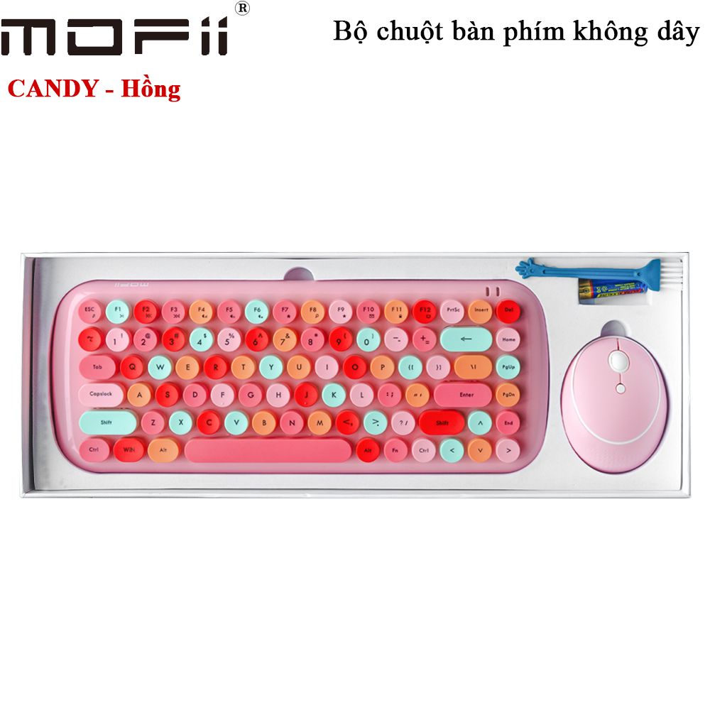 Bàn phím chuột không dây màu hồng Candy chính hãng Mofii - Phụ Kiện Điện Tử Việt Nam