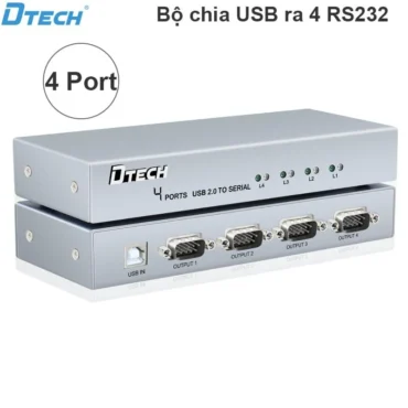 Bộ chuyển đổi USB to 4 RS232 Dtech DT-5020A  Bộ chia USB sang 4 cổng DB9 RS232 - Phụ Kiện Điện Tử Việt Nam