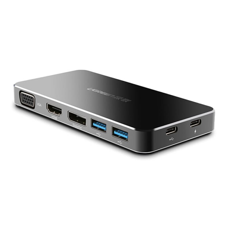 Chuyển đổi USB-C ra Display port HDMI VGA 1080P - 2 cổng USB 3.0 1 cổng USB TYPE-C power UGREEN 40872 - Phụ Kiện Điện Tử Việt Nam bo chuyen doi da nang displayport ra hdmi/vga/displayport UGREEN 40872