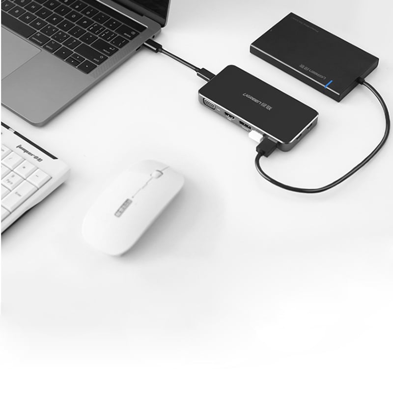 Chuyển đổi USB-C ra Display port HDMI VGA 1080P - 2 cổng USB 3.0 1 cổng USB TYPE-C power UGREEN 40872 - Phụ Kiện Điện Tử Việt Nam bo chuyen doi da nang displayport ra hdmi/vga/displayport UGREEN 40872