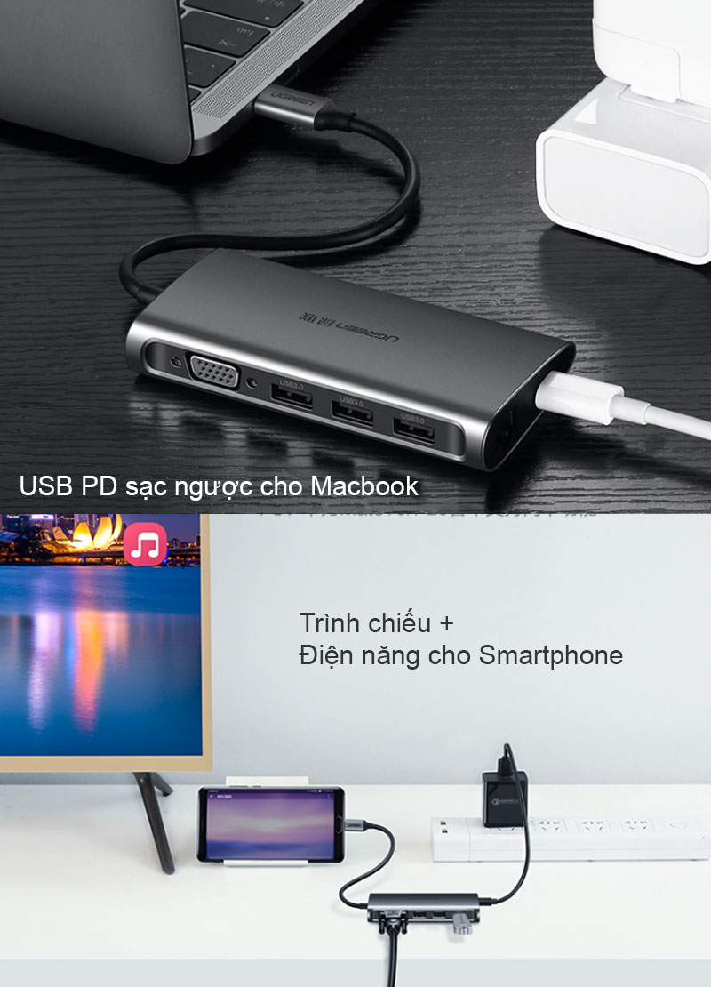 usb-c ra vga usb 3.0 lan gigabit sd-tf ugreen 50539