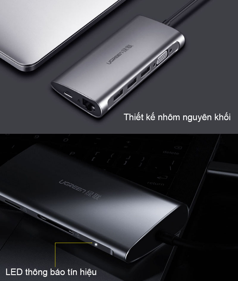 usb-c ra vga usb 3.0 lan gigabit sd-tf ugreen 50539