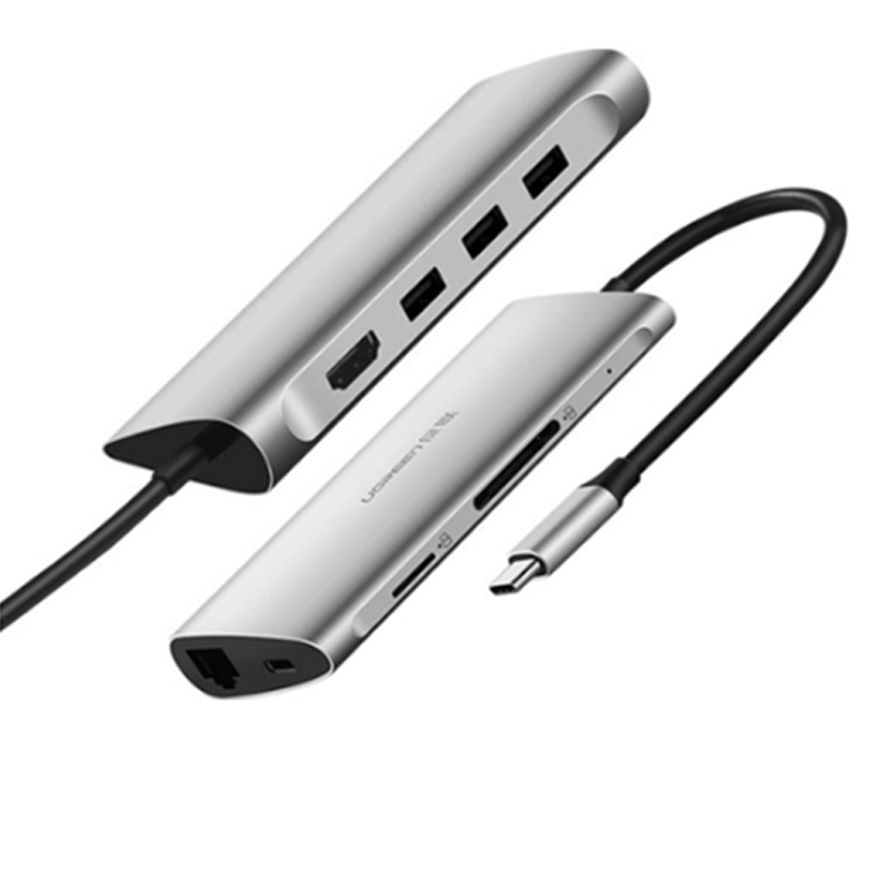 USB-C ra HDMI 4K RJ45 SD Micro SD 3 cổng USB 3.0 Ugreen 50516 - Phụ Kiện Điện Tử Việt Nam bo chuyen usb-c ra usb 3.0 hdmi sd-tf rj45 ugreen