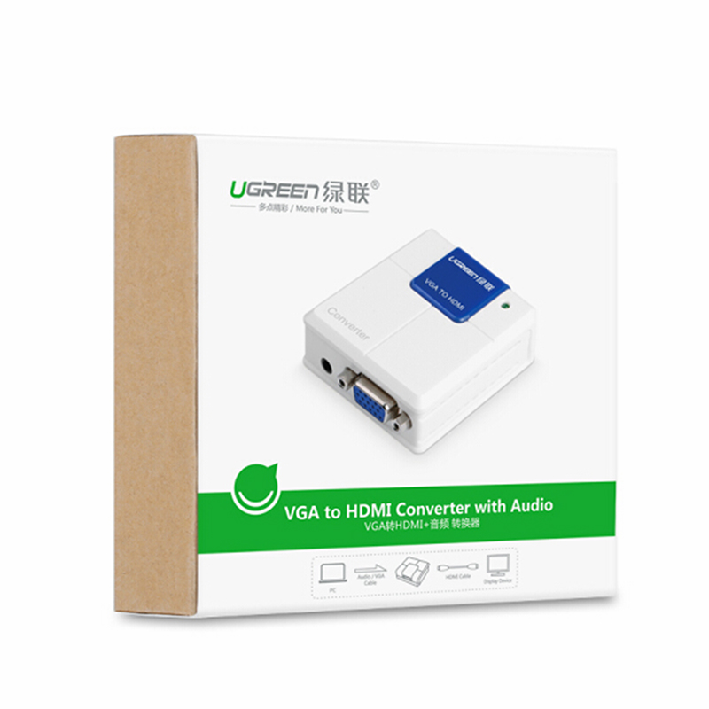 Bộ chuyển VGA Audio 3.5mm sang HDMI 1080P UGREEN 40224 - Phụ Kiện Điện Tử Việt Nam bo chuyen vga to hdmi ugreen 40224